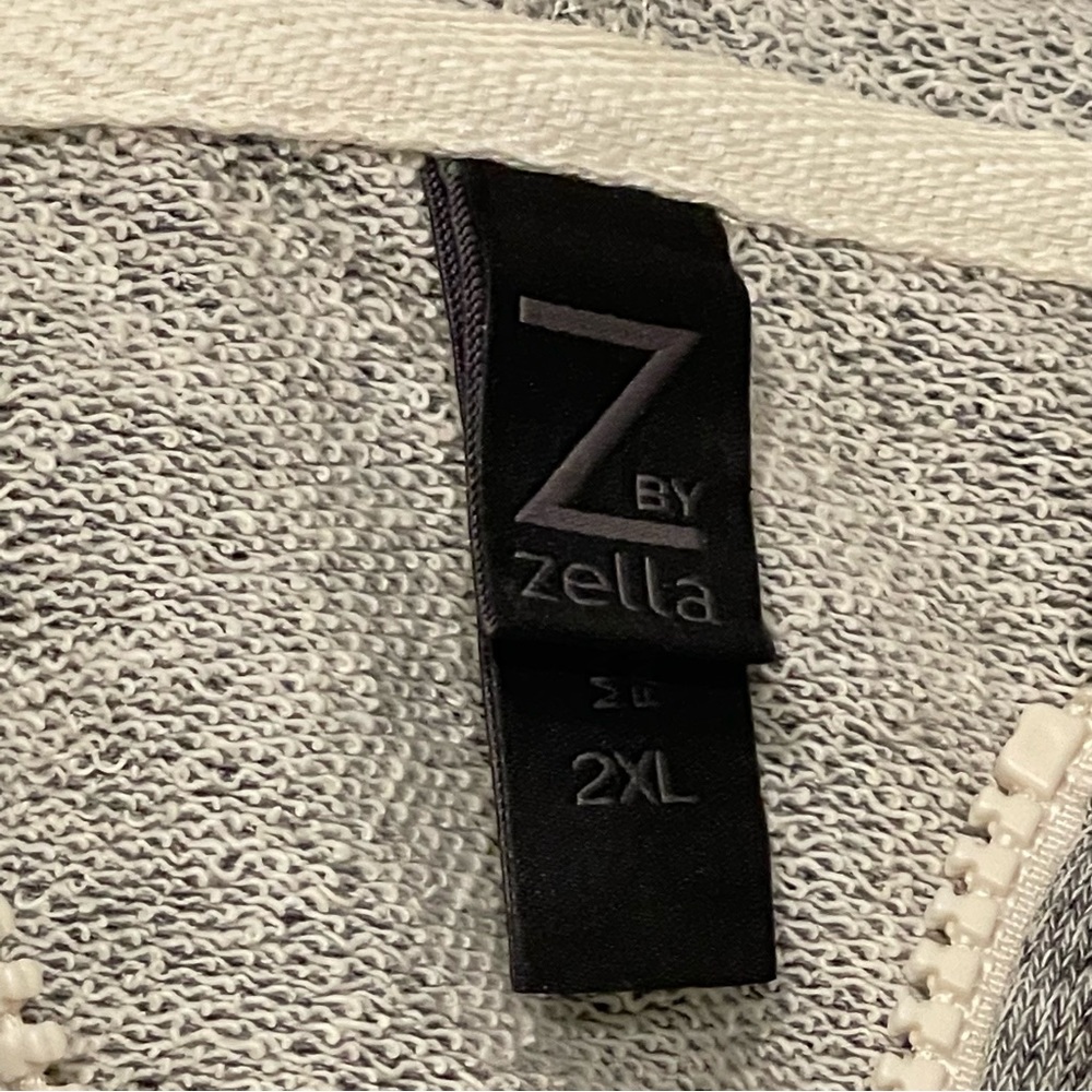 New Z by Zella On Time Terry Zip Hoodie in Gray Size XXLarge - Picture 3 of 4